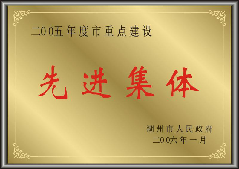 2005年度湖州市重點建設(shè)先進(jìn)集體